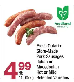 Highland Farms Fresh Ontario Store-Made Pork Sausages offer
