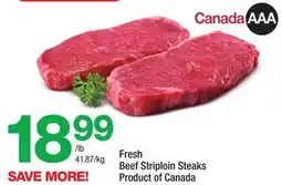 Highland Farms Fresh Beef Striploin Steaks offer