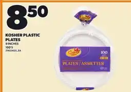 Loblaws KOSHER PLASTIC PLATES, 9 INCHES, 100'S offer
