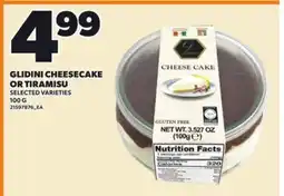 Loblaws GLIDINI CHEESECAKE OR TIRAMISU offer