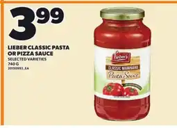 Loblaws LIEBER CLASSIC PASTA OR PIZZA SAUCE offer