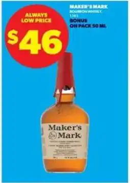 Real Canadian Liquorstore Maker's Mark Bourbon Whiskey offer