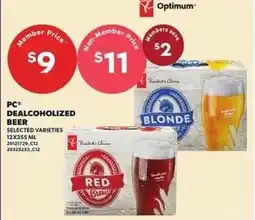 Loblaws PC dealcoholized beer offer