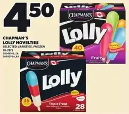 Loblaws Chapman's lolly novelties offer