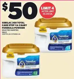 Loblaws Similac 360 Total Care Step 1 & 2 Baby Formula Powder offer