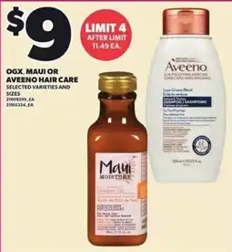 Loblaws Ogx, Maui or Aveeno hair care offer