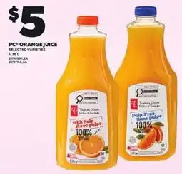Loblaws PC orange juice offer