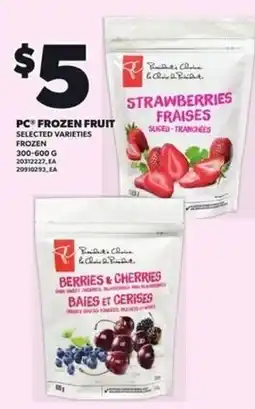 Loblaws PC frozen fruit selected varieties offer