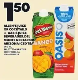Loblaws Allen's juice or cocktails offer