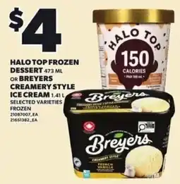 Loblaws Halo Top frozen dessert or Breyers creamery style ice cream offer