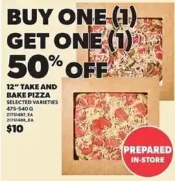 Loblaws 12" take and bake pizza offer