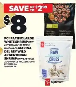 Loblaws PC Pacific large white shrimp raw offer