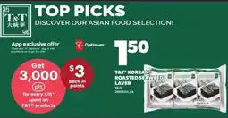 Loblaws T&T Korean Roasted Seaweed Laver offer