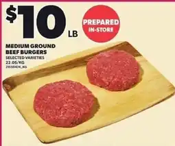 Loblaws Medium Ground Beef Burgers offer