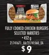 Loblaws Fully cooked chicken burgers offer