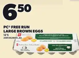 Loblaws PC free run large brown eggs offer