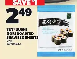 Loblaws T&T sushi nori roasted seaweed sheets offer