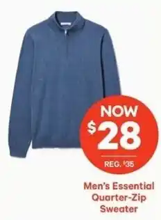 Loblaws Men's Essential Quarter-Zip Sweater offer
