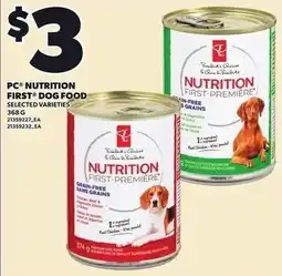 Loblaws PC Nutrition First Dog Food offer