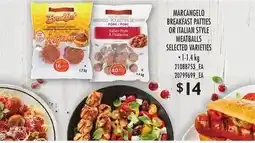 Loblaws Marcangelo breakfast patties or italian style meatballs selected varieties offer