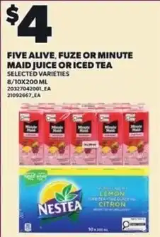 Loblaws Five Alive, Fuze or Minute Maid juice or iced tea offer