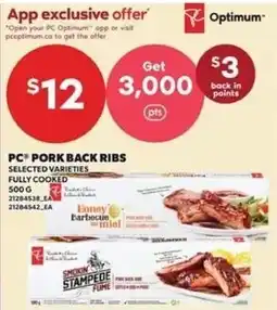 Loblaws PC pork back ribs offer