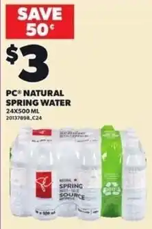 Loblaws PC natural spring water offer