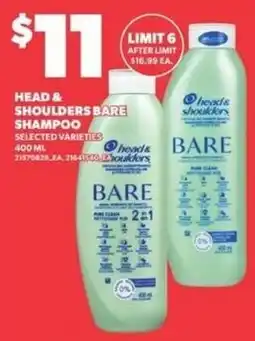Loblaws Head & Shoulders Bare Shampoo offer