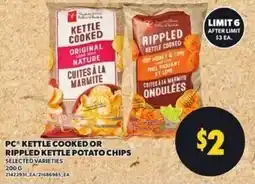 Loblaws PC kettle cooked or rippled kettle potato chips offer