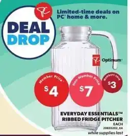 Loblaws Optimum ribbed fridge pitcher offer