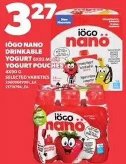 Loblaws iogo nano drinkable yogurt offer