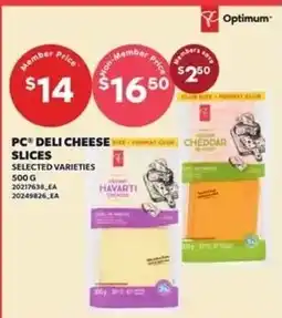 Loblaws PC deli cheese slices offer