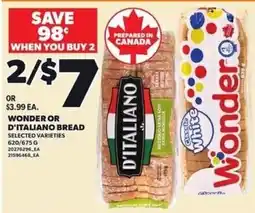 Loblaws Wonder or D'italiano bread offer