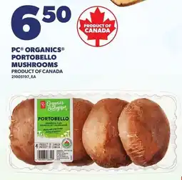 Loblaws PC Organics portobello mushrooms offer