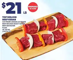 Loblaws Top Sirloin Beef Kebab offer