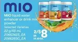 Loblaws Mio liquid water enhancer or drink mix powder offer