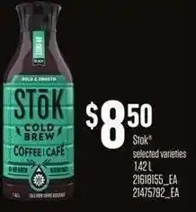Loblaws Stok cold brew coffee cafe offer