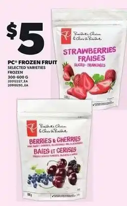 Loblaws PC frozen fruit selected varieties offer