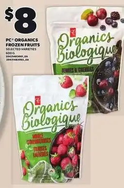 Loblaws PC Organics frozen fruits offer