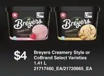 Loblaws Breyers Creamery Style or CoBrand Select Varieties offer