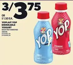 Loblaws Yoplait yop drinkable yogurt offer