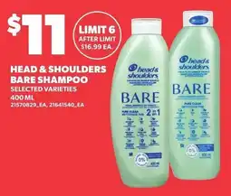 Loblaws Head & Shoulders Bare Shampoo offer