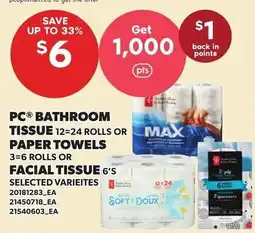 Loblaws PC bathroom tissue offer
