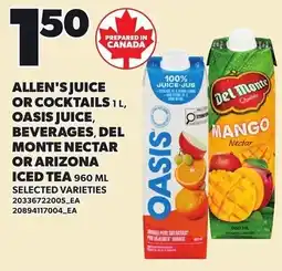 Loblaws Allen's juice or cocktails offer