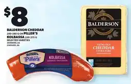 Loblaws Balderson cheddar or piller's kolbassa offer