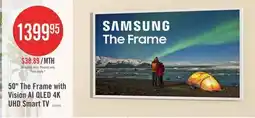 The Brick SAMSUNG 50 LS03F The Frame with Vision AI QLED 4K UHD Smart TV (QN50LS03FAFXZC) - 2025 Model offer