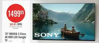 The Brick SONY 75 Bravia 3 II LED 4K HDR Smart Google TV (8937700) – 2026 Model offer