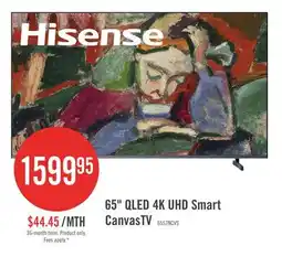 The Brick HISENSE 65 CanvasTV QLED 4K UHD Smart Google TV (65S7N) - 2024 Model offer
