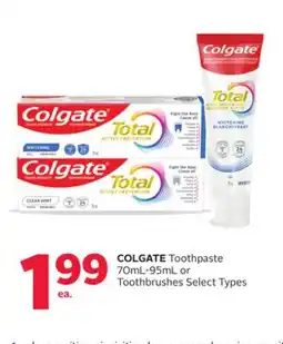 Rexall COLGATE Toothpaste 70ML-95ML or Toothbrushes offer