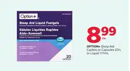 Rexall OPTION+ Sleep Aid Caplets or Capsules 20's or Liquid 177mL offer